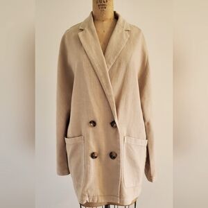 Anthropologie Pilcro Oversized Linen Blazer, size S, beige